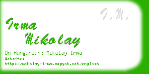 irma mikolay business card